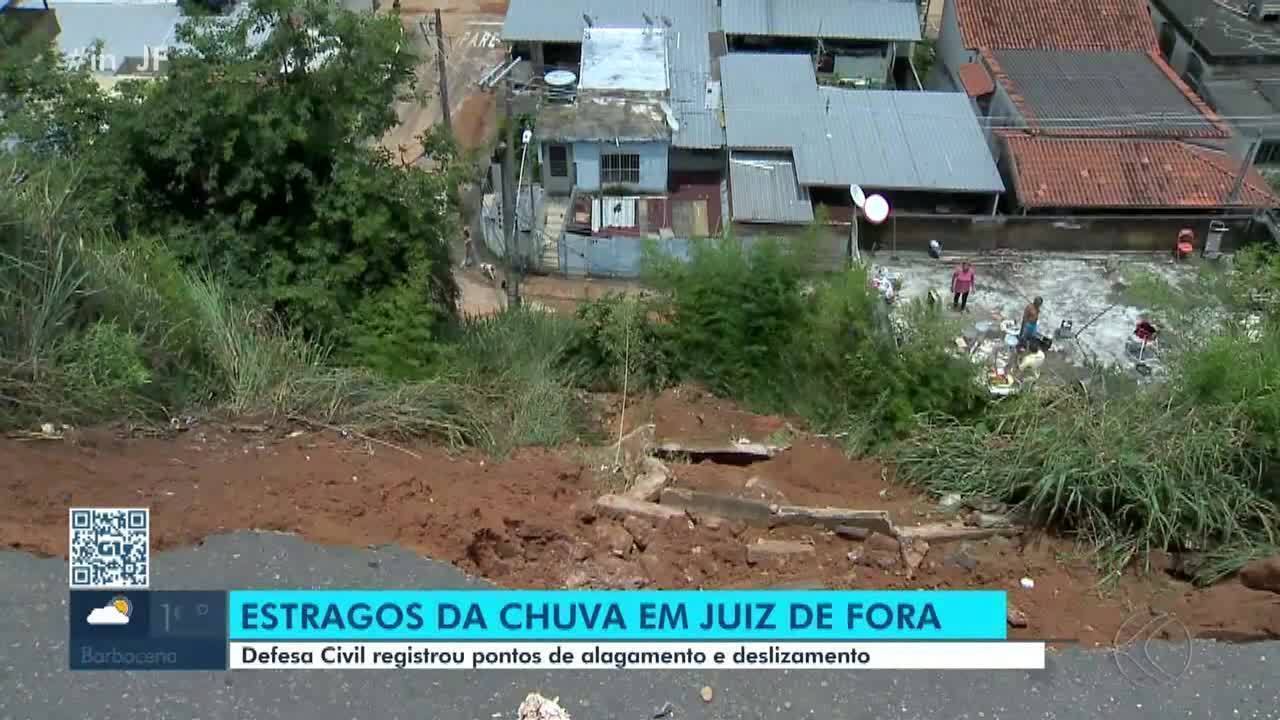 Pontos de alagamento e deslizamento são registrados em Juiz de Fora após chuva forte