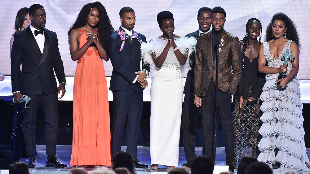 Mandatory Credit: Photo by Michael Buckner/Variety/REX/Shutterstock (10072664gq) Cast of 'Black Panther' 25th Annual Screen Actors Guild Awards, Show, Los Angeles, USA - 27 Jan 2019