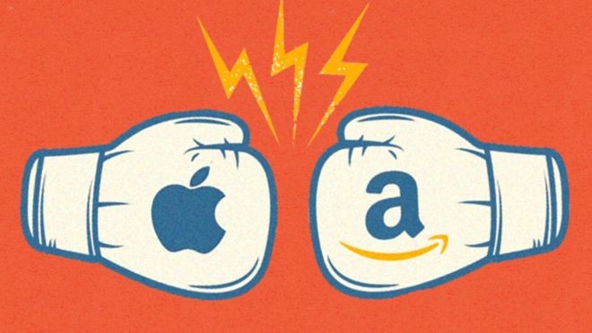 Apple x Amazon: qual das duas gigantes tem melhor perspectiva de crescimento? (Foto: BBC News) Apple x Amazon: qual das duas gigantes tem melhor perspectiva de crescimento? (Foto: BBC News)